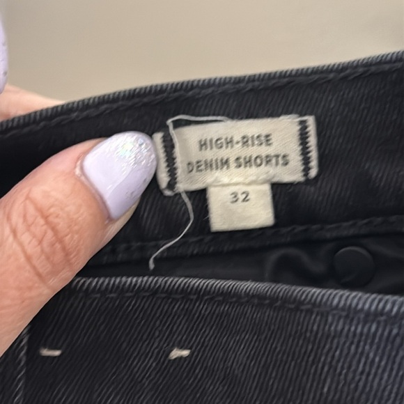Madewell Black Button Fly High Rise Denim Shorts Size 32 - Picture 3 of 5